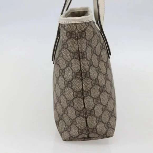 GUCCI GG Supreme Tote Bag PVC Beige Silver - Picture 6 of 16